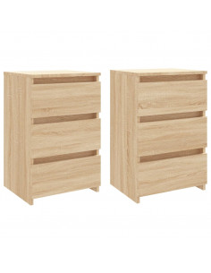 Comodini 2 pz Rovere Sonoma 40x35x62,5 cm in Legno Multistrato 2