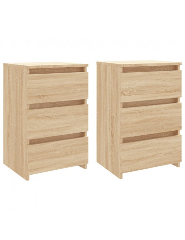 Comodini 2 pz Rovere Sonoma 40x35x62,5 cm in Legno Multistrato