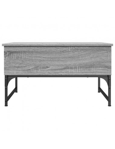 Tavolino Salotto Grigio Sonoma 70x50x40 cm Multistrato Metallo
