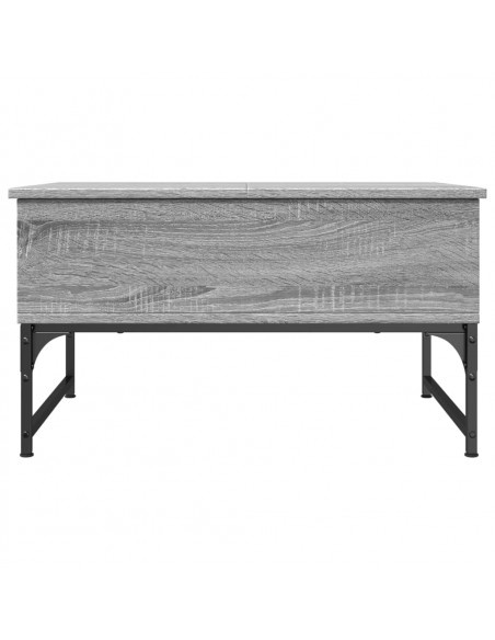 Tavolino Salotto Grigio Sonoma 70x50x40 cm Multistrato Metallo