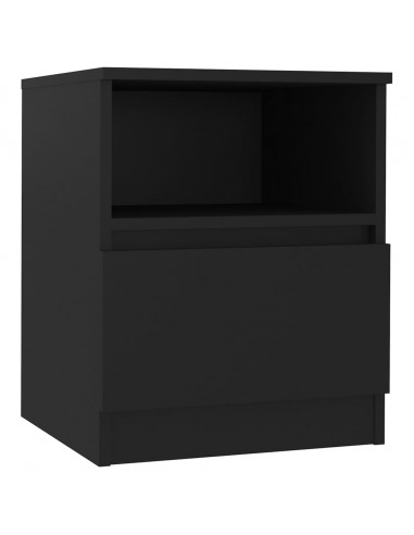 Comodini 2 pz Neri 40x40x50 cm in Legno Multistrato