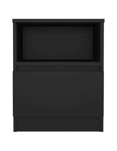 Comodini 2 pz Neri 40x40x50 cm in Legno Multistrato