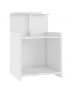 Comodino Bianco Lucido 40x35x60 cm in Legno Multistrato 2