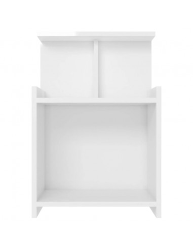 Comodino Bianco Lucido 40x35x60 cm in Legno Multistrato
