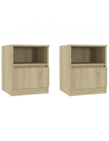 Comodini 2 pz Rovere Sonoma 40x40x50 cm in Legno Multistrato