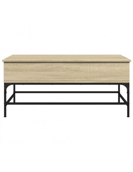 Tavolino Rovere Sonoma 100x50x45 cm Legno Multistrato e Metallo