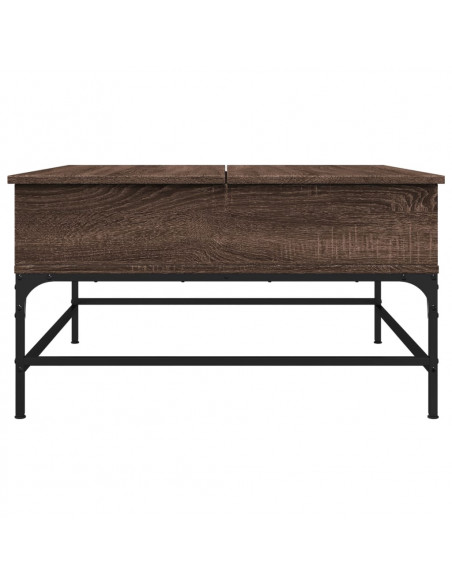 Tavolino Salotto Rovere Marrone 80x80x45 cm Multistrato Metallo