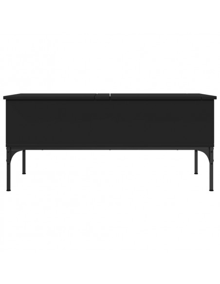 Tavolino Salotto Nero 100x50x45 cm Legno Multistrato e Metallo