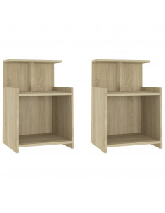 Comodini 2pz Rovere Sonoma 40x35x60 cm in Legno Multistrato 2