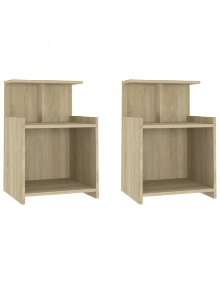 Comodini 2pz Rovere Sonoma 40x35x60 cm in Legno Multistrato
