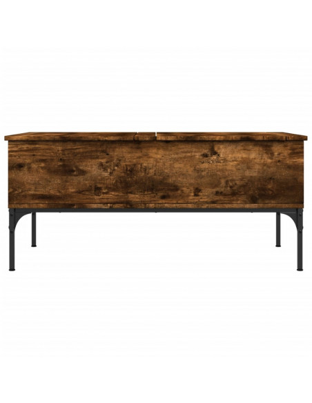 Tavolino Rovere Fumo 100x50x45cm in Legno Multistrato e Metallo