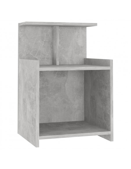Comodino Grigio Cemento 40x35x60 cm in Legno Multistrato