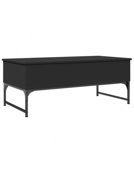 Tavolino Salotto Nero 100x50x40 cm Legno Multistrato e Metallo