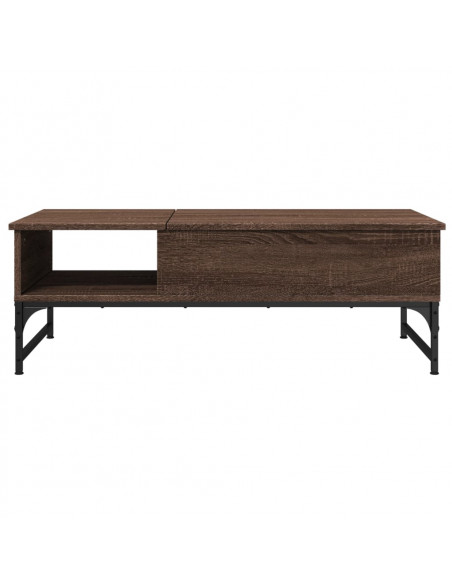 Tavolino Salotto Rovere Marrone 100x50x35cm Multistrato Metallo