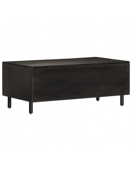 Tavolino da Salotto Nero 100x54x40cm in Legno Massello di Mango