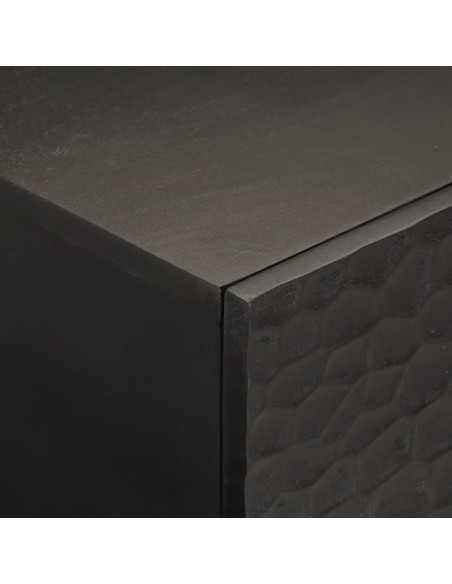 Tavolino da Salotto Nero 100x54x40cm in Legno Massello di Mango