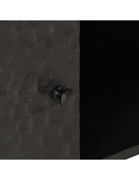 Tavolino da Salotto Nero 100x54x40cm in Legno Massello di Mango