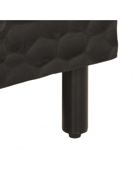 Tavolino da Salotto Nero 100x54x40cm in Legno Massello di Mango