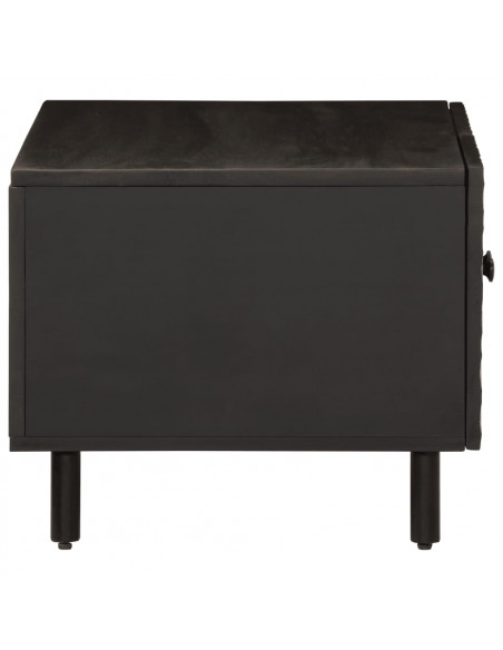 Tavolino da Salotto Nero 80x50x40 cm in Legno Massello di Mango