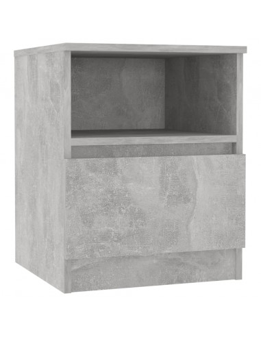 Comodini 2 pz Grigio Cemento 40x40x50 cm in Legno Multistrato