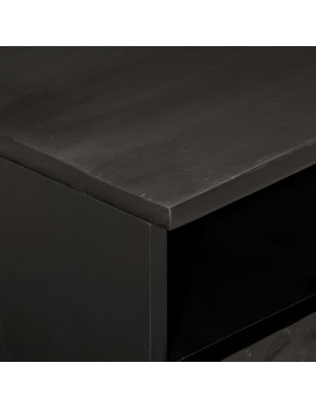 Tavolino da Salotto Nero 80x54x40 cm in Legno Massello di Mango