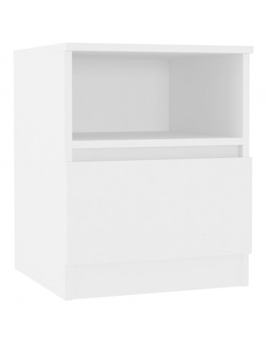 Comodino Bianco 40x40x50 cm in Legno Multistrato