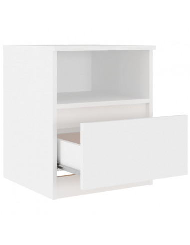 Comodino Bianco 40x40x50 cm in Legno Multistrato