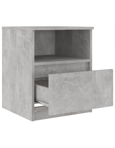 Comodino Grigio Cemento 40x40x50 cm in Legno Multistrato