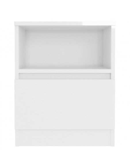 Comodino Bianco Lucido 40x40x50 cm in Legno Multistrato