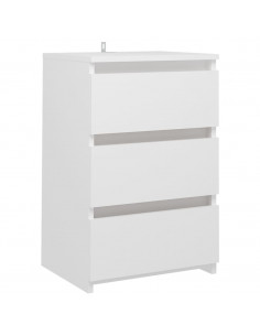 Comodino Bianco 40x35x62,5 cm in Legno Multistrato 2