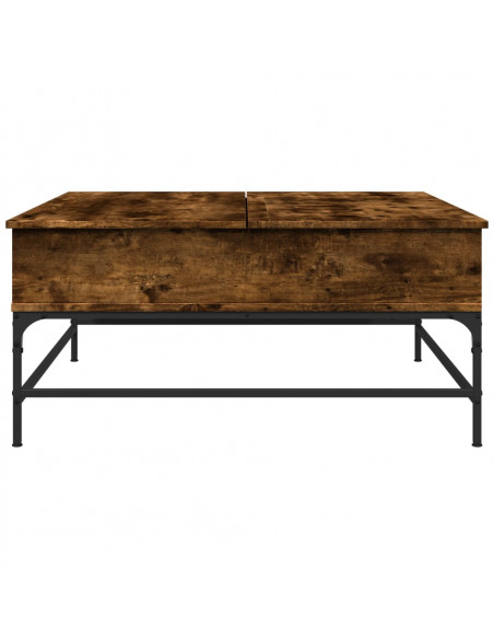 Tavolino Rovere Fumo 95x95x45 cm in Legno Multistrato e Metallo