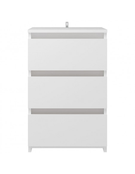 Comodino Bianco 40x35x62,5 cm in Legno Multistrato