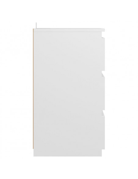 Comodino Bianco 40x35x62,5 cm in Legno Multistrato