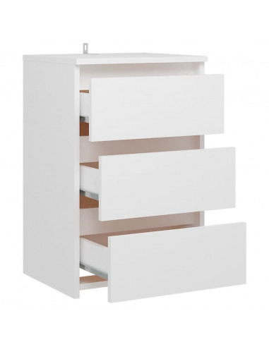 Comodino Bianco 40x35x62,5 cm in Legno Multistrato