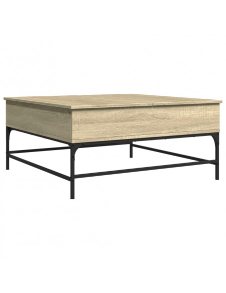 Tavolino Rovere Sonoma 95x95x45 cm Legno Multistrato e Metallo
