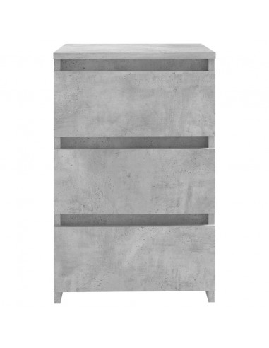 Comodino Grigio Cemento 40x35x62,5 cm in Legno Multistrato