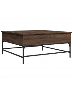 Tavolino Salotto Rovere Marrone 95x95x45 cm Multistrato Metallo 2
