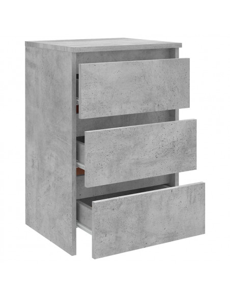 Comodino Grigio Cemento 40x35x62,5 cm in Legno Multistrato