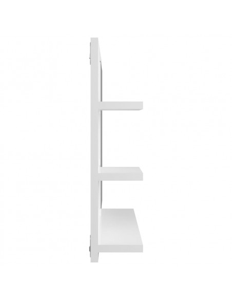 Specchio da Bagno Bianco Lucido 60x10,5x45 cm Legno Multistrato