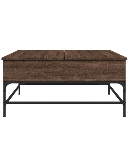 Tavolino Salotto Rovere Marrone 95x95x45 cm Multistrato Metallo