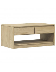 Tavolino Salotto SAUDA Rovere 99x55x45 cm Legno Massello Pino 2