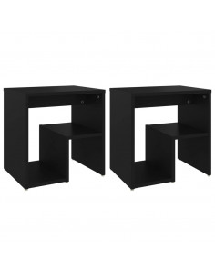 Comodini 2 pz Neri 40x30x40 cm in Legno Multistrato 2