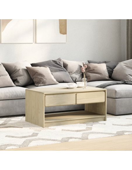 Tavolino Salotto SAUDA Rovere 99x55x45 cm Legno Massello Pino