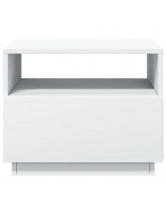 Tavolino da Soggiorno con Luci LED Bianco 50x49x40 cm 2