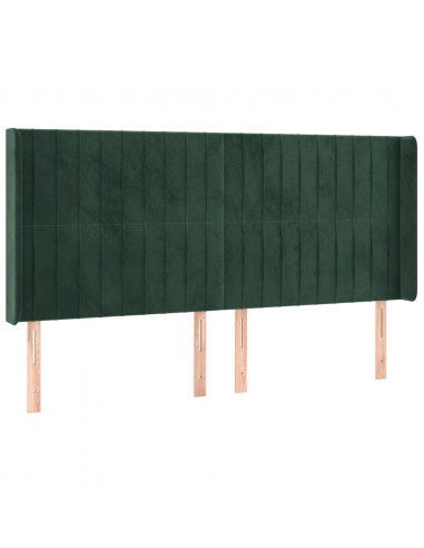Testiera a LED Verde Scuro 183x16x118/128 cm in Velluto