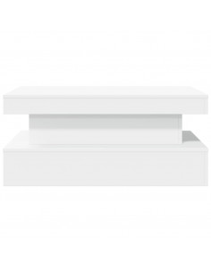 Tavolino da Soggiorno con Luci LED Bianco 90x50x40 cm 2