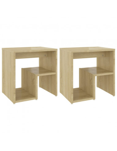 Comodini 2 pz Rovere Sonoma 40x30x40 cm in Legno Multistrato
