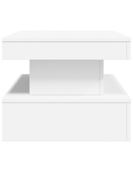 Tavolino da Soggiorno con Luci LED Bianco 90x50x40 cm