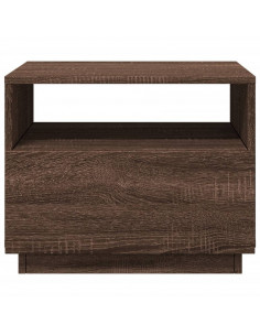 Tavolino da Soggiorno con Luci LED Rovere Marrone 50x49x40 cm 2