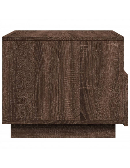Tavolino da Soggiorno con Luci LED Rovere Marrone 50x49x40 cm